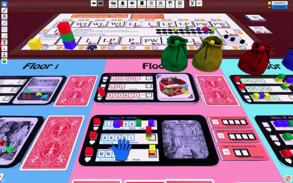 A view of the board game in development